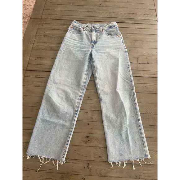 Levi's Denim - LEVI'S Raw Hem High Rise Loose Fit Straight Leg Dad Jeans - Size 24